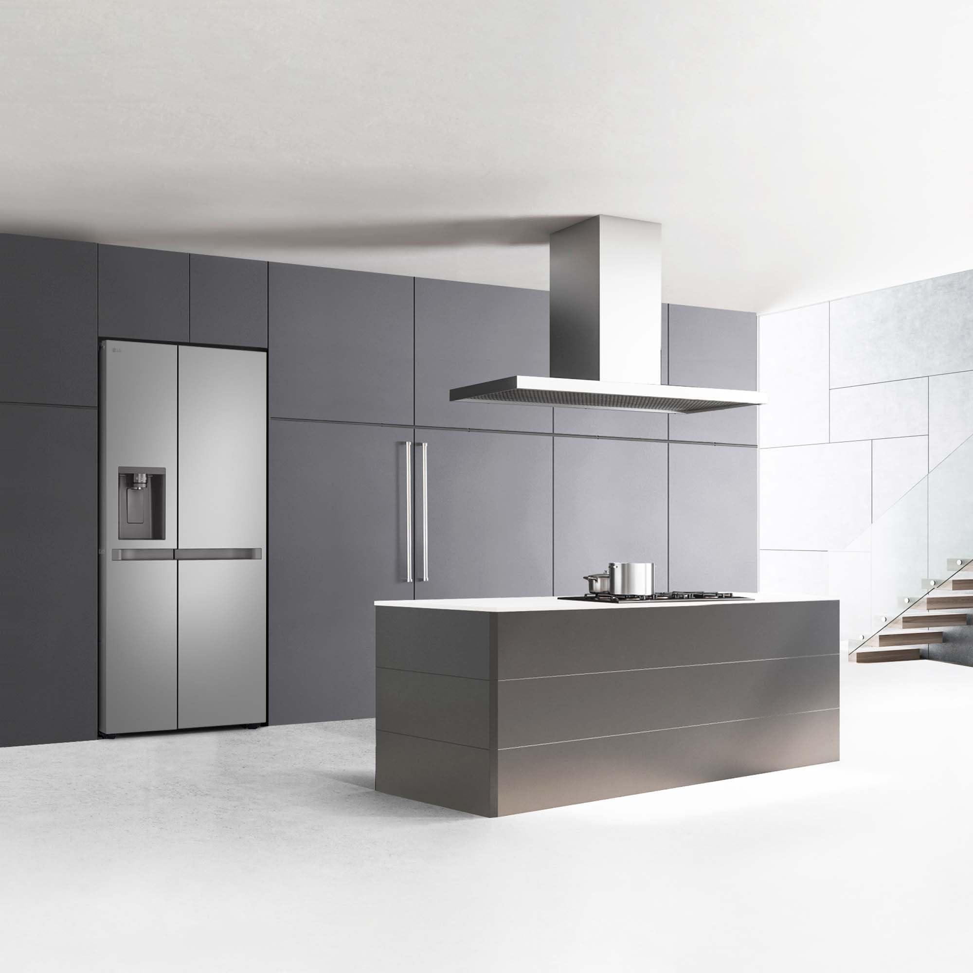 LG GSLC40PYPE - Frigorífico Side by Side, Serie 400, Clasificación E, 641 L, Inox Anihuellas