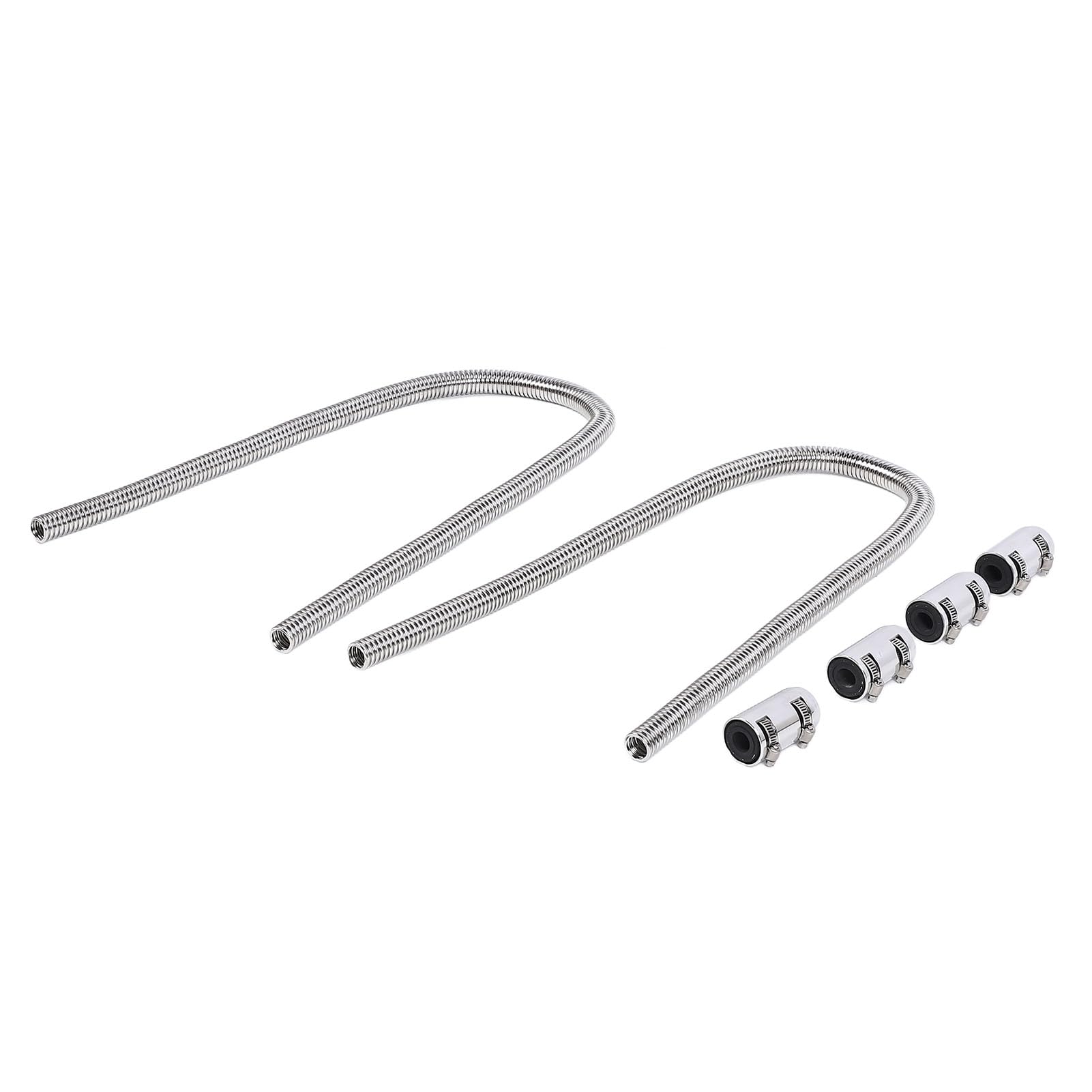 Qqmora Kit Tubo Flessibile del Radiatore del Liquido di Raffreddamento Raffreddamento Efficiente Design Flessibile per Veicoli Universali Acciaio Inossidabile 44 Pollici (Argento)