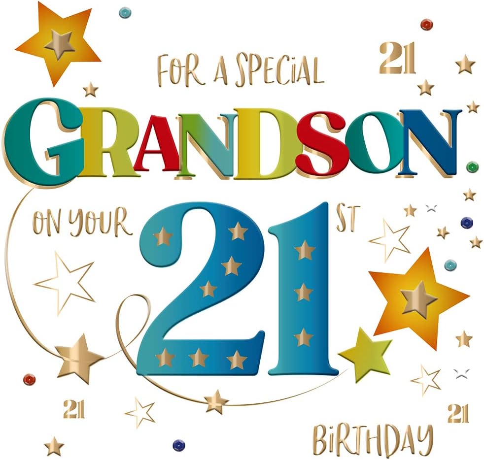 Piccadilly Greetings Group Ltd STUNNING TOP RANGE A Very Special Grandson On Your 21st Birthday Greeting Card - View #4