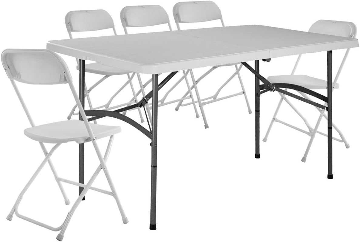 Giantex 5'' Plastic Folding Table and Chair Set Picnic Party Dining Camp Indoor