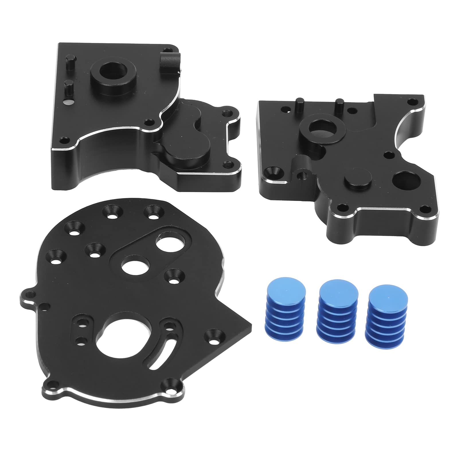 Zestaw skrzyni biegów ze stopu aluminium wymiana skrzynki skrzyni biegów pokrywa dla Traxxas Slash 2WD RC samochód czarny 82g 3 sztuki