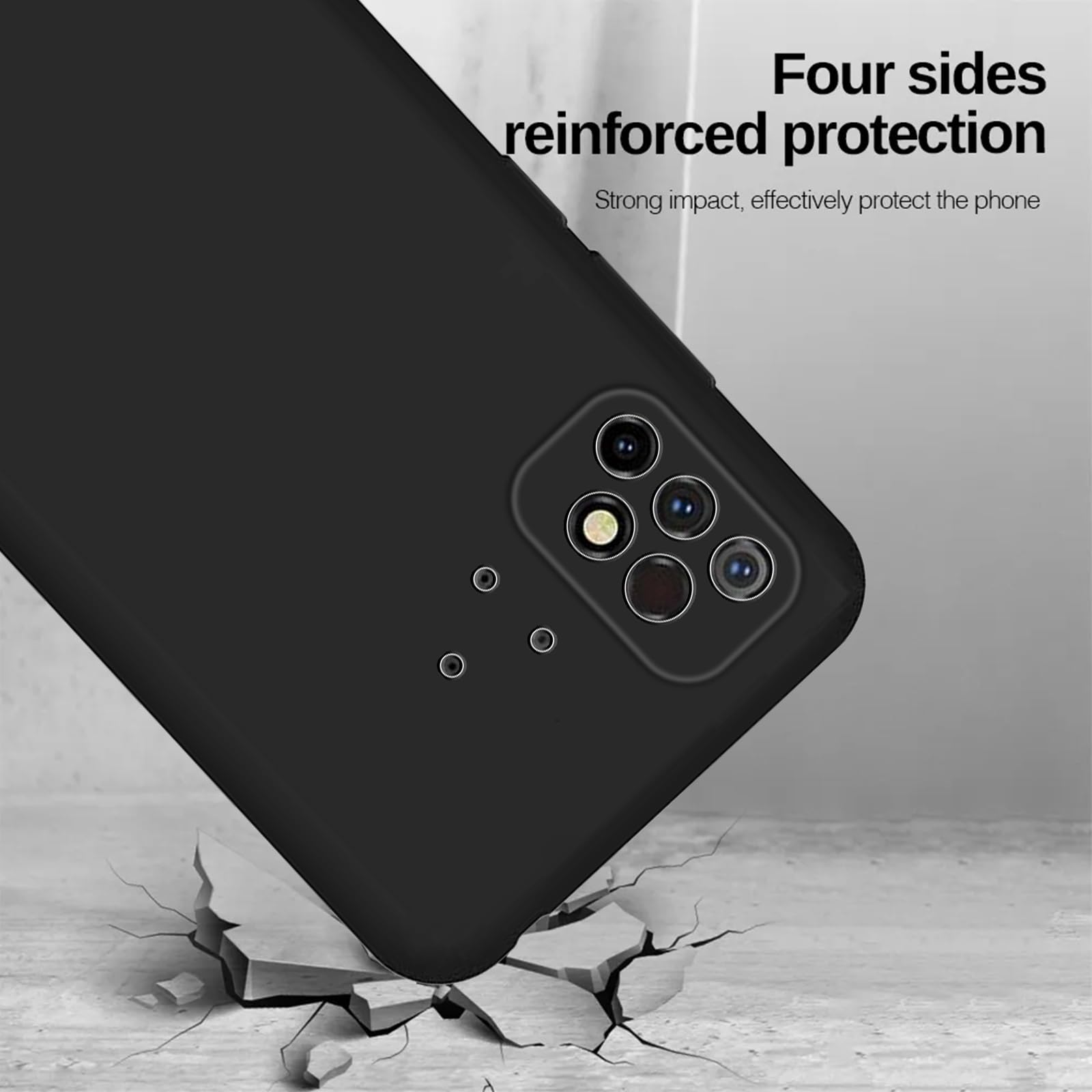 KUSINHOKA Case Compatible with UMIDIGI Bison X10 PRO/Bison X10 + 2 Pack Screen Protector Tempered Glass,Anti Scratch,Drop Protection,Non Slip Soft TPU Thin Full Body Protective Phone Cover,Black - Image 2