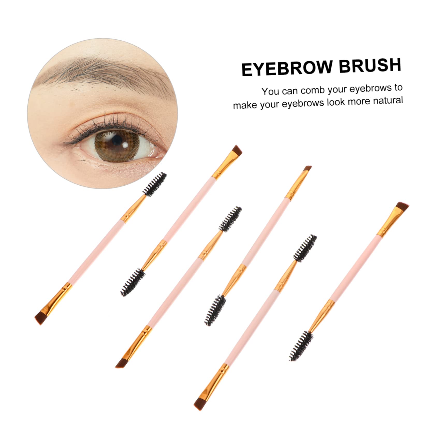 POPETPOP 18pezzi Pennelli Per Sopracciglia e Mascara Pennelli Angolati Per Make-up Occhi Strumenti Di Bellezza Comodi e Resilienti Per Sopracciglia Naturali e Definite