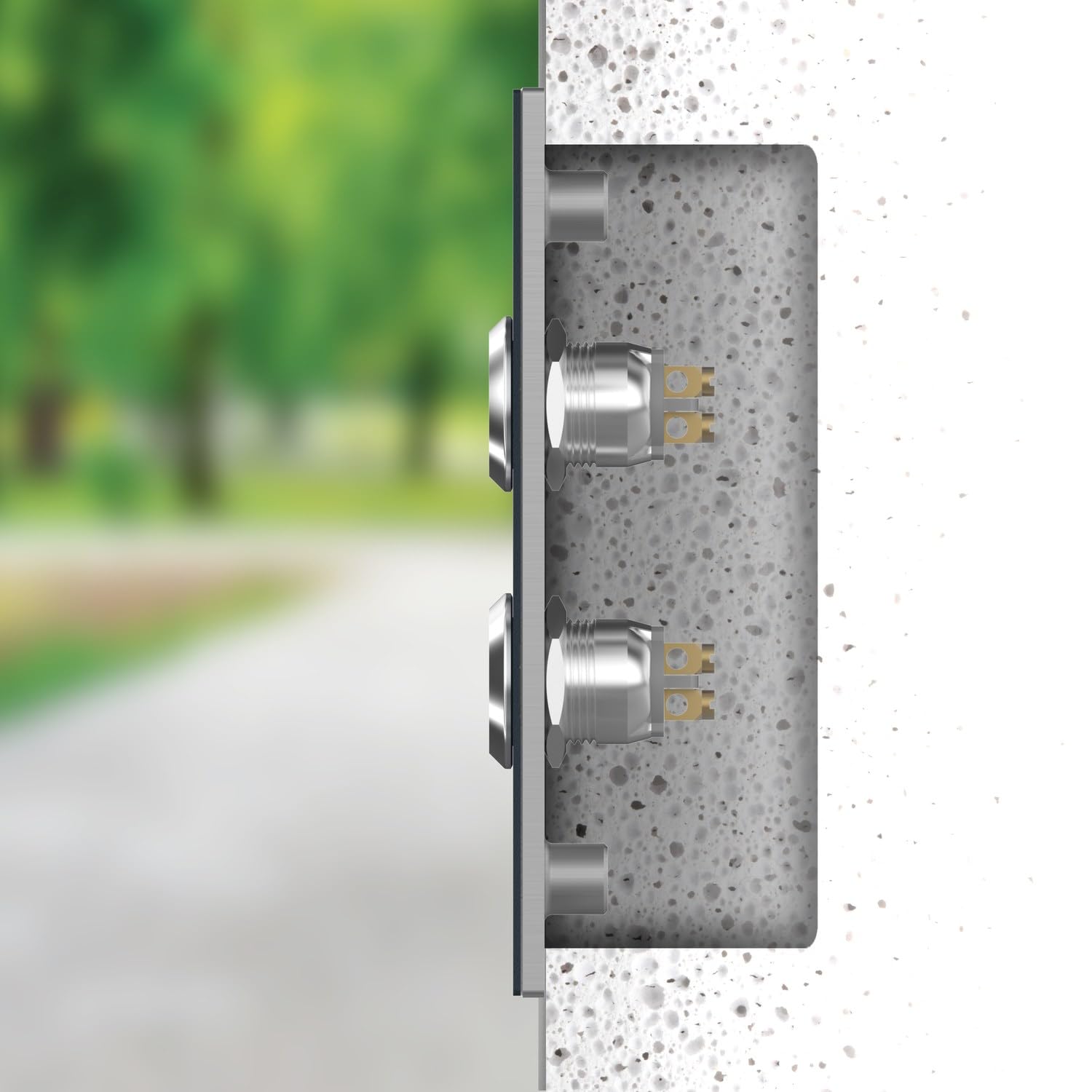 Zweifamilienhaus Klingel mit LED Klingeltaster 2 Namen Gravur - V2A Edelstahl Türklingel 140x115 mm - Unterputz wählbar Aufputz für Mehrfamilienhaus 2-fach