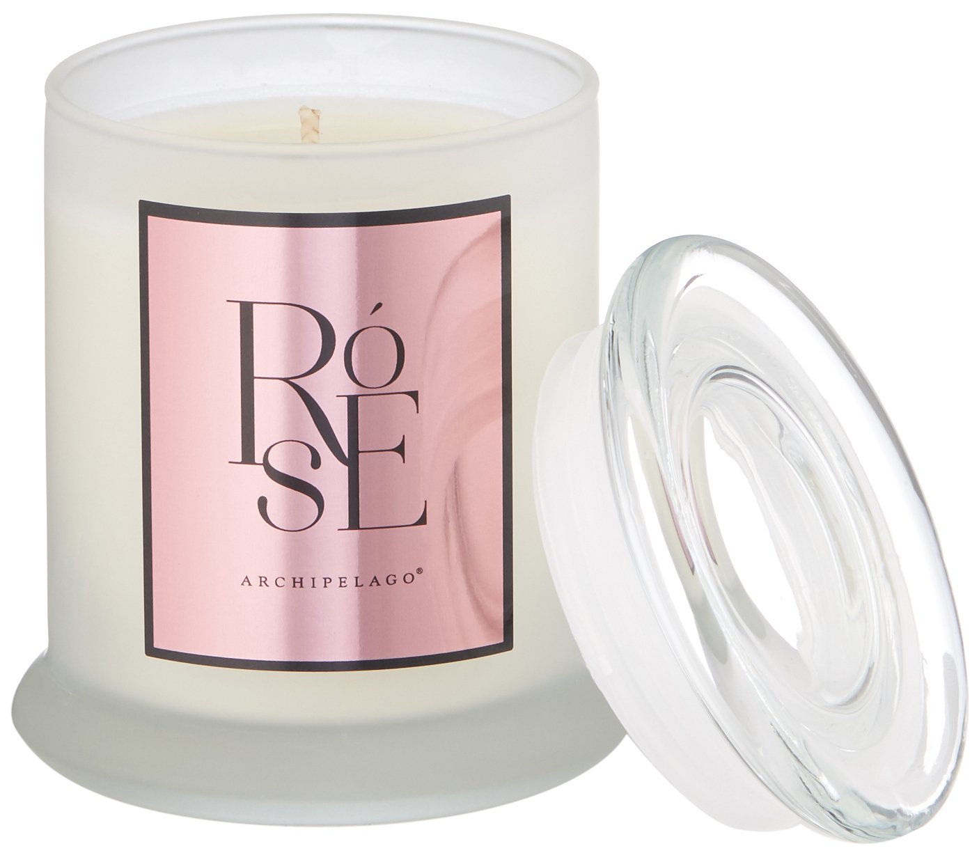 Archipelago Rose Candle, Frosted Jar, 8.62 oz. Beauty & Personal Care