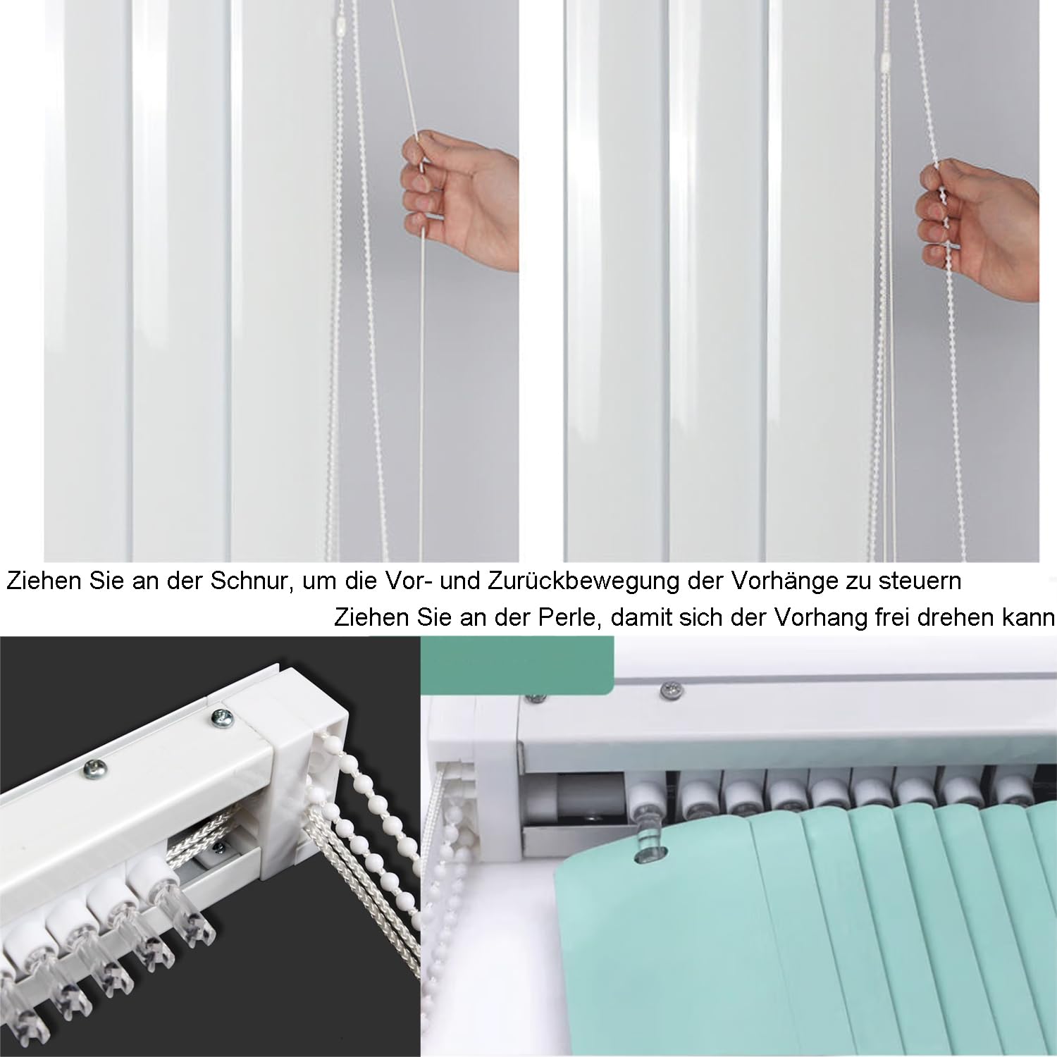 Lamellenvorhang Komplettset Schiebevorhang Nach Maß viele Größen & Farben Blickdicht lichtdurchlässig Fenster Vorhang Aluminium Vertikaljalousie Verdunkelungsgardine (55cm x 230cm)