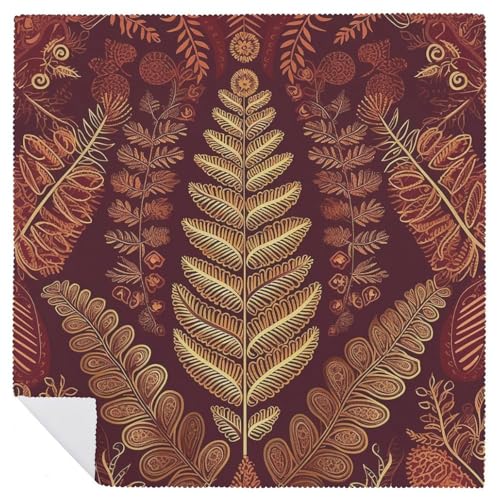 Servilletas de tela con patrón floral maroon gold, pack x2 miniatura 6