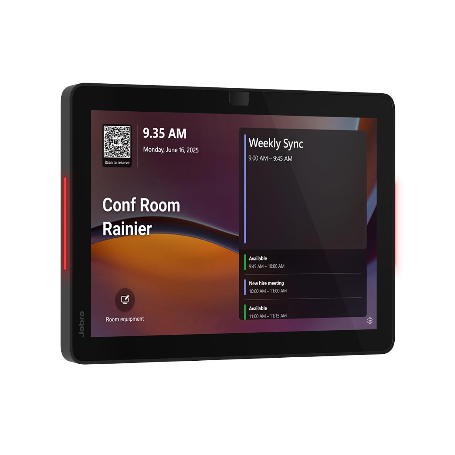 Jabra Scheduler – 10.1” Touchscreen Tablet, Meeting Room Scheduling Display, Android 13 OS, Flexible Wall or Glass Mounting, UC, Simple to Use, Easy Deployment