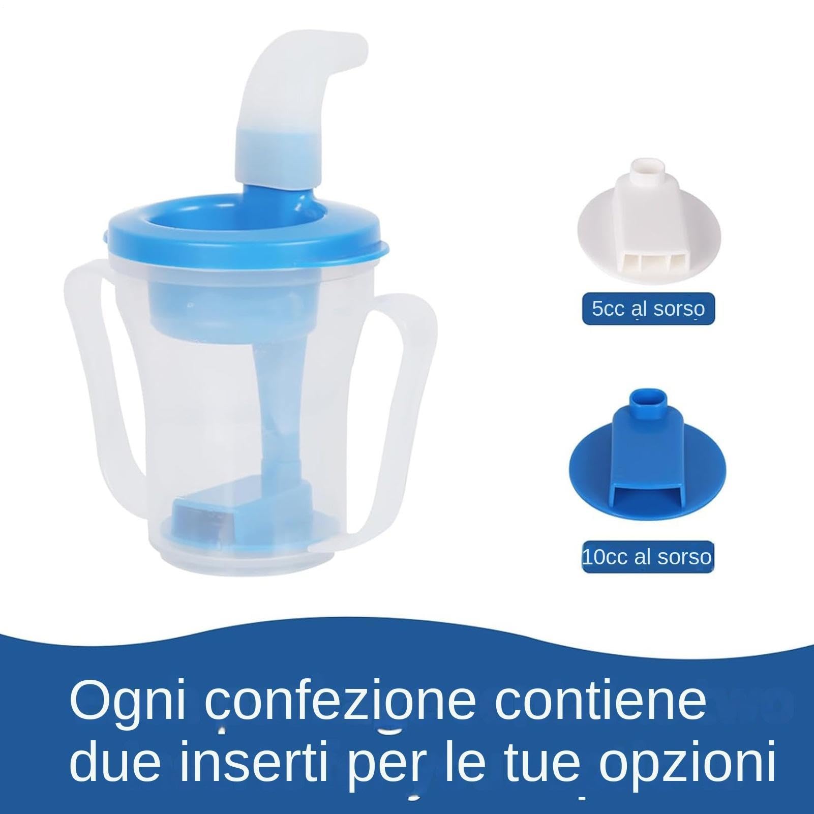 Generico Bicchiere per anziani - per l'erogazione 'acqua misurata, design anti-soffocamento regolabile da 5 10 ml | Supporto per la deglutizione sicura con cannuccia integrata, per l'idratazion