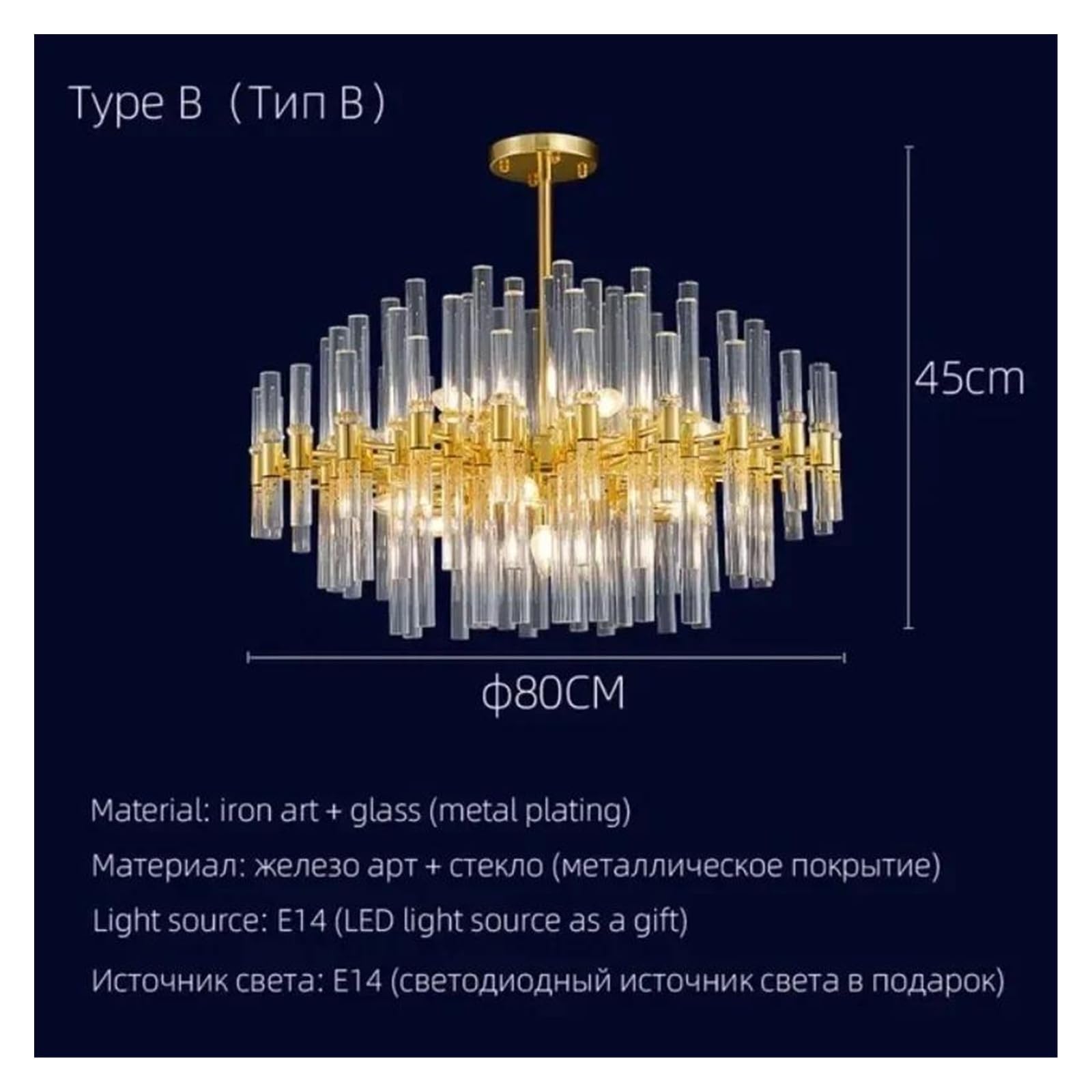 Genérico Lámparas de araña, Lámpara de araña cristal lujo posmoderna, lámpara for sala estar, comedor, dormitorio, lámparas y linternas villa sencillas(Dia80cm 15light)