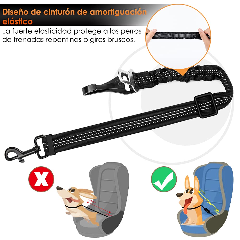 Ceinture Sécurité Chien Voiture - Harnais Absorption Chocs Réglable Pour Chien Et Chat