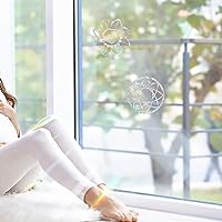 Vista 4 de Mandala - Calcomanías estáticas para ventana, calcomanías anticolisión para golpes de pájaros, conciencia de cristal, juego de 8