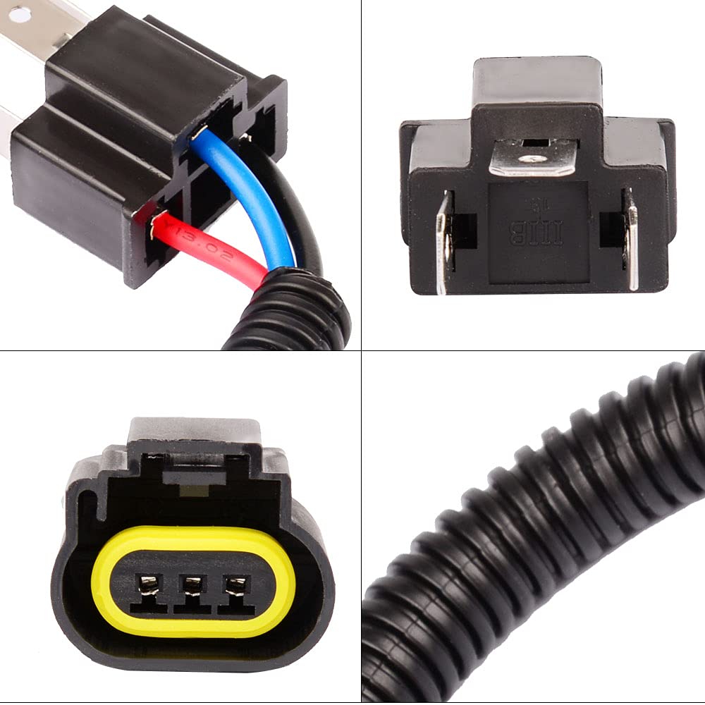 Adaptateur Phare H4 Mâle Vers H13 Femelle, 2 Pièces - Pour GMC, Ford, Chrysler, Dodge, Chevrolet - 12V-24V