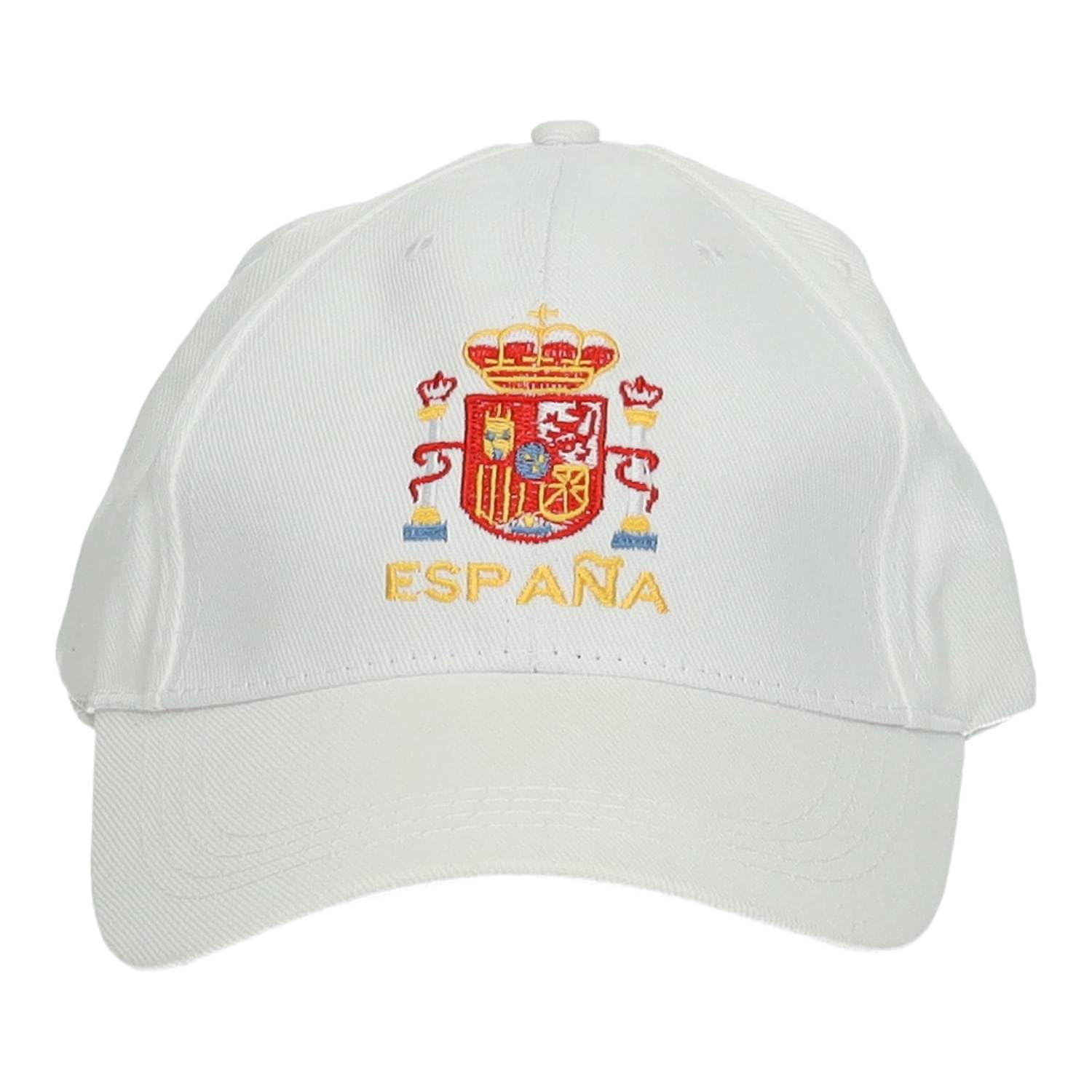 Casquette Espagne unisexe blanche avec écusson brodé de l'Espagne, design décontracté avec fermeture réglable pour femme