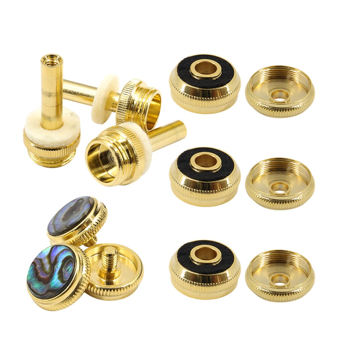 Juego de Botones de Pistón para Trompeta Dorado, 1 Set | Metal, Acabado Elegante, Mejora la Respuesta Precisión Teclas, Accesorio para Trompetista