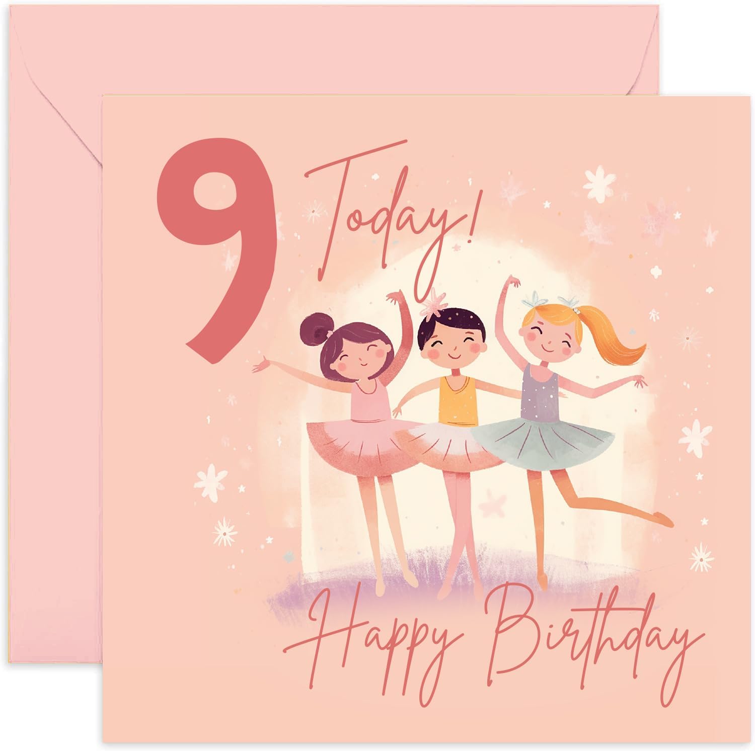 Stuff4 Biglietto di auguri il 9° compleanno ragazza castello della principessa biglietto di auguri 9 anni ragazze nove nono compleanno 145mm figlia nipote bambini