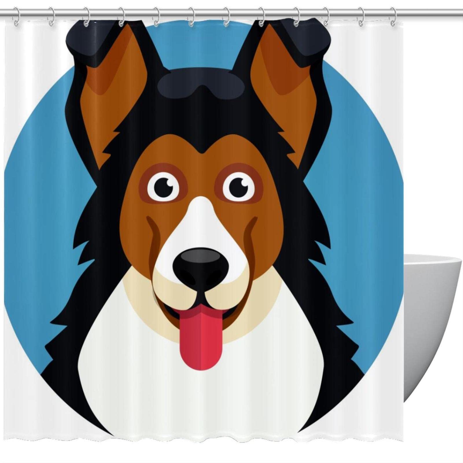 Rideau de douche Chien imprimé animal pour une salle de bain joyeuse