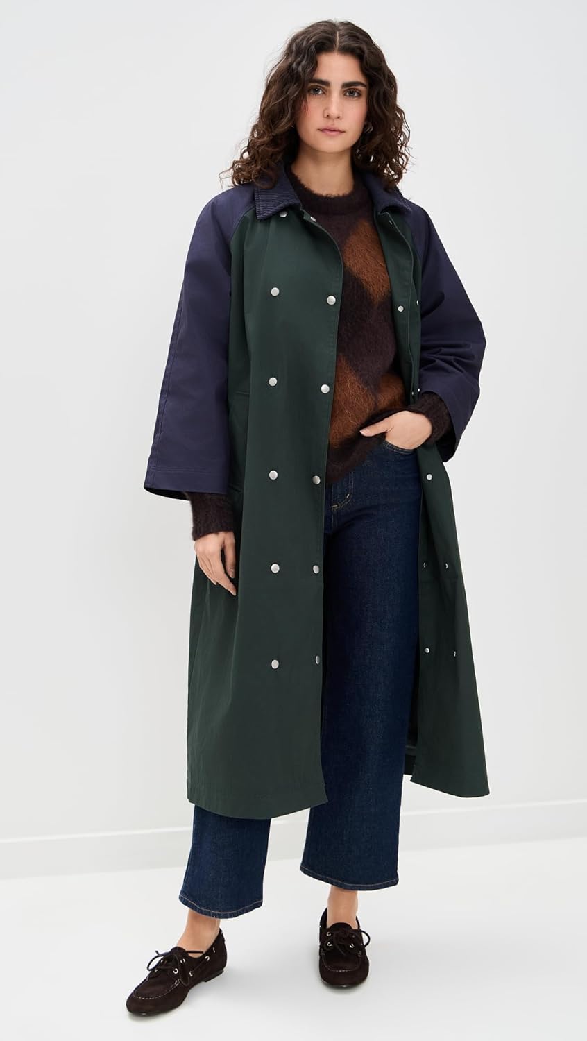 Women's Color Blocked Trench Coat - Image 2