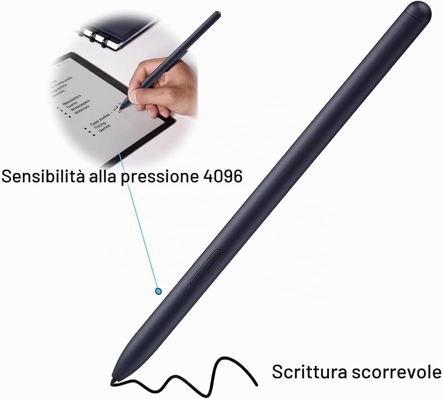Stylus Pen per il Tablet E Ink BOOX Note Air 3 C 10.3 ePaper Penna, BOOX Go 10.3 ePaper/Tab Ultra C Pro + 5 Punte,Colore:Nero