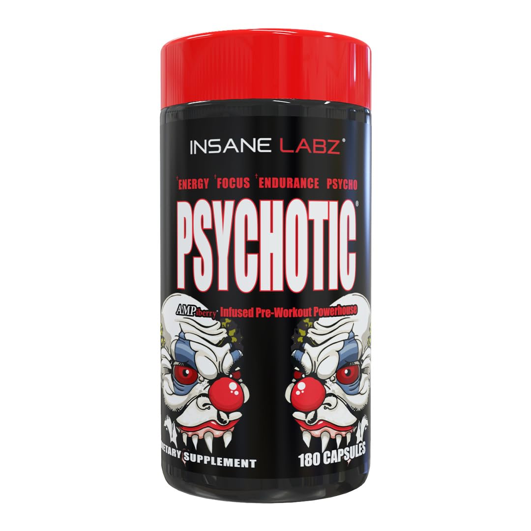 Insane Labz Psychotic, High Stimulant Pre Workout Powder, Extreme Lasting Energy, Focus and Endurance with Beta Alanine, Creatine Monohydrate DMAE, 35 Srvgs (Fruit Punch) — Amazon image 13