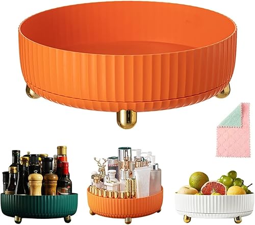 Miniatura 10 de Estante de almacenamiento giratorio 2023 con paño de limpieza, estante giratorio de especias de 360, organizador de maquillaje giratorio,