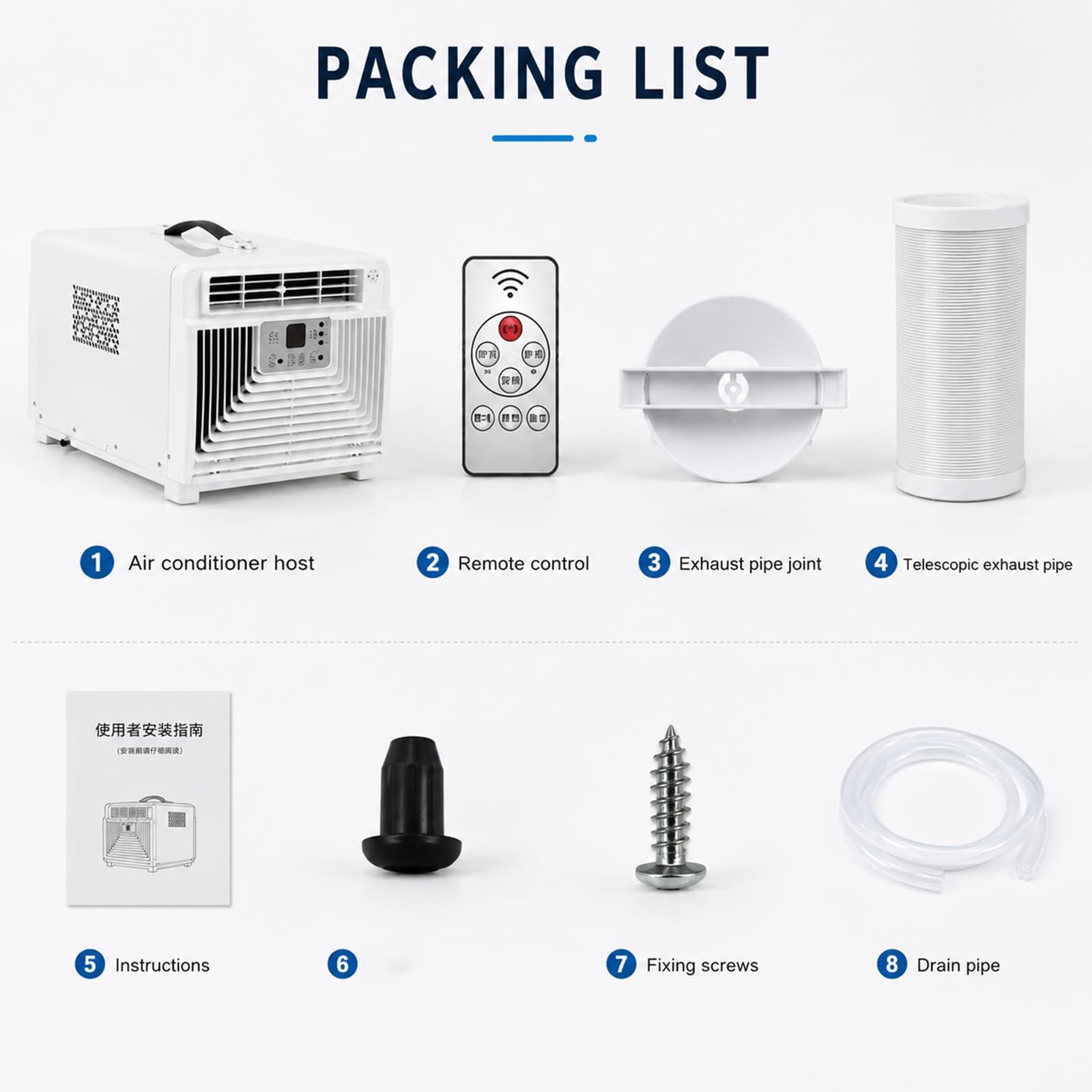 Aire Acondicionado Portátil Para Camping, Mini Aire Acondicionado De 3400 Btu, Unidad De Aire Acondicionado Silenciosa De Baja Potencia De 300 W Sin Ventana Para Tiendas De Campaña, Caravanas