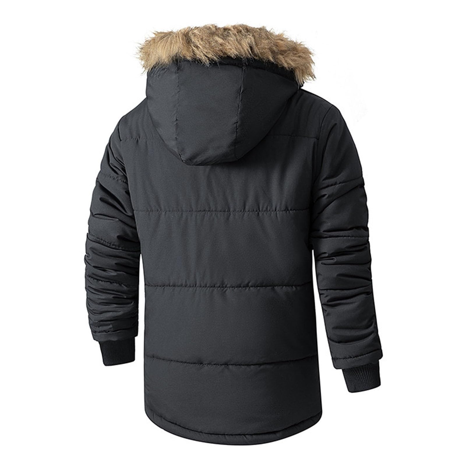 Cappotti invernali da uomo con cappuccio, elegante, con cerniera, antivento