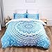 CGHCGXNTPościel, Poszwa na kołdrę, 3-częściowa, Komplet pościeli 135x200cmCzeska niebieska mandala + 2 poszewki na poduszki 50 * 75 cm, przytulny 100% zestaw pościeli z mikrofibry