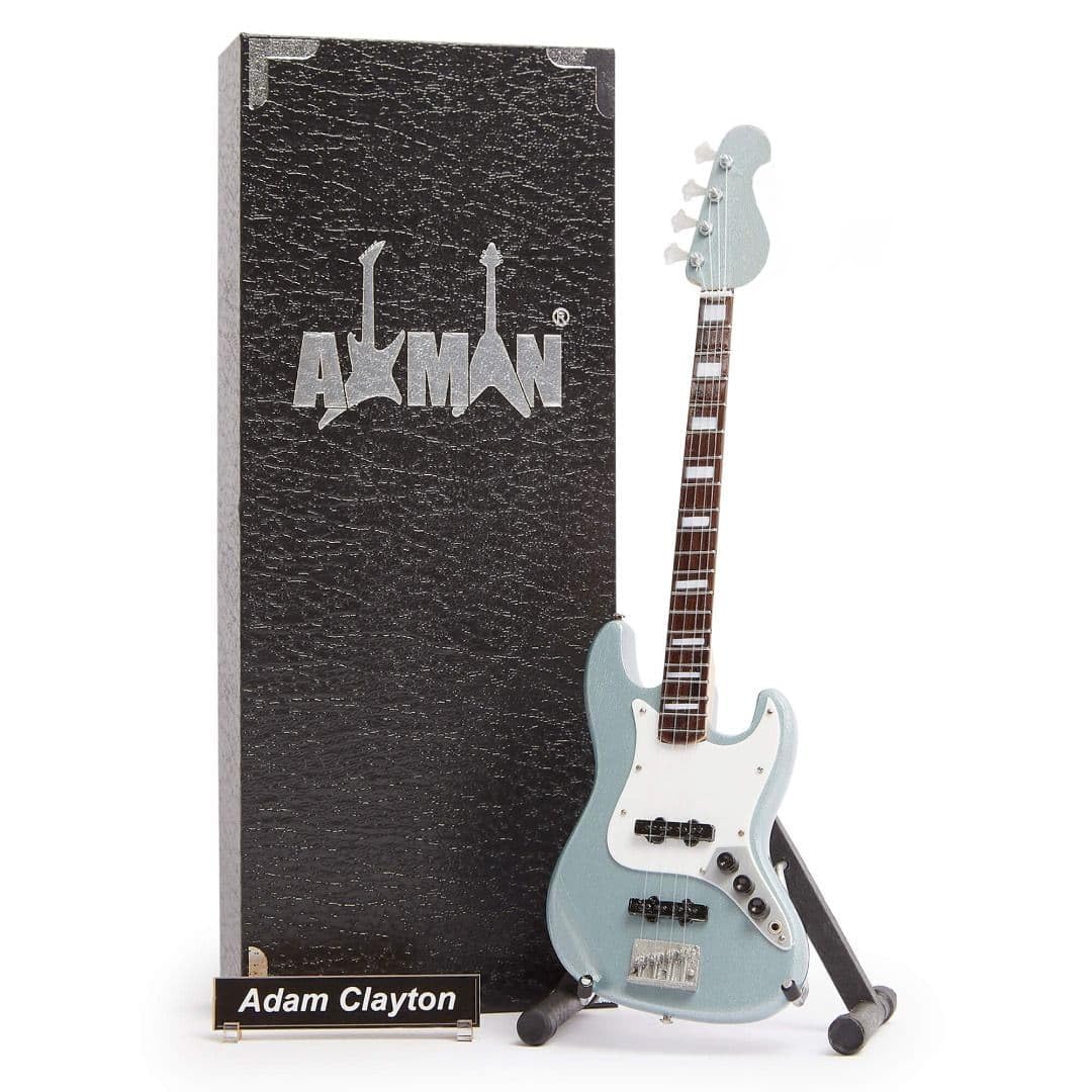 Adam Clayton (U2) Bass - Guitarra en miniatura - Regalos musicales - Adorno hecho a mano