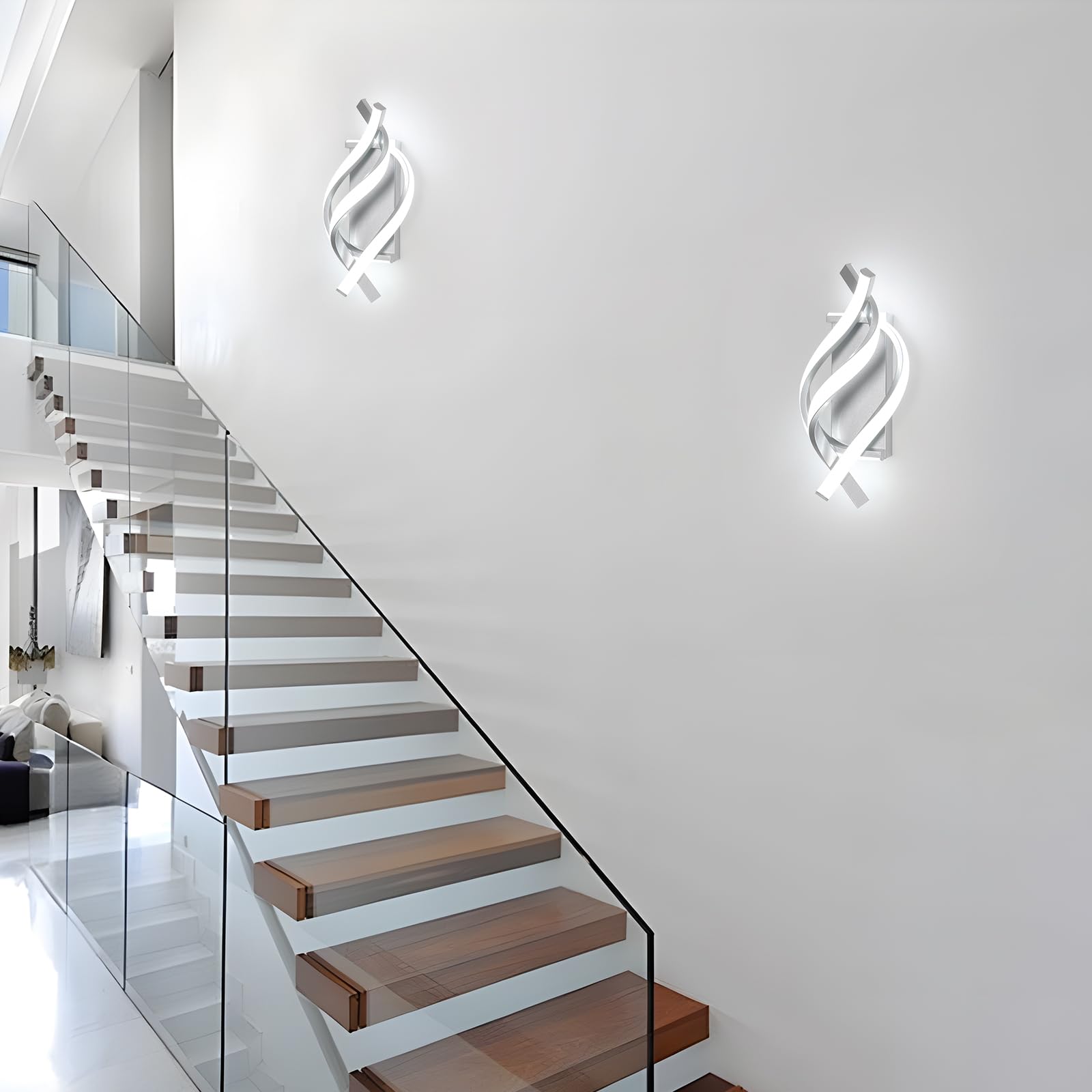 Comely Lámpara de Pared Interior LED, 22W Apliques Aluminio Moderno 2500LM para Dormitorio Salon Pasillo Escalera, Luz Blanca Fría 6500K
