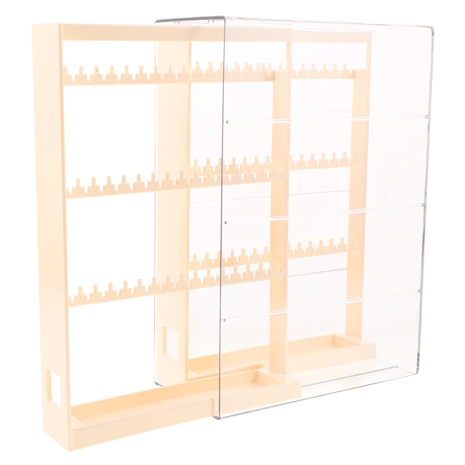 YDYDTTKD Joyero portátil y Soporte Organizador de Pendientes, Torre de joyería Beige con Ganchos para Collares y Almacenamiento antideslustre para Mujeres y Accesorios