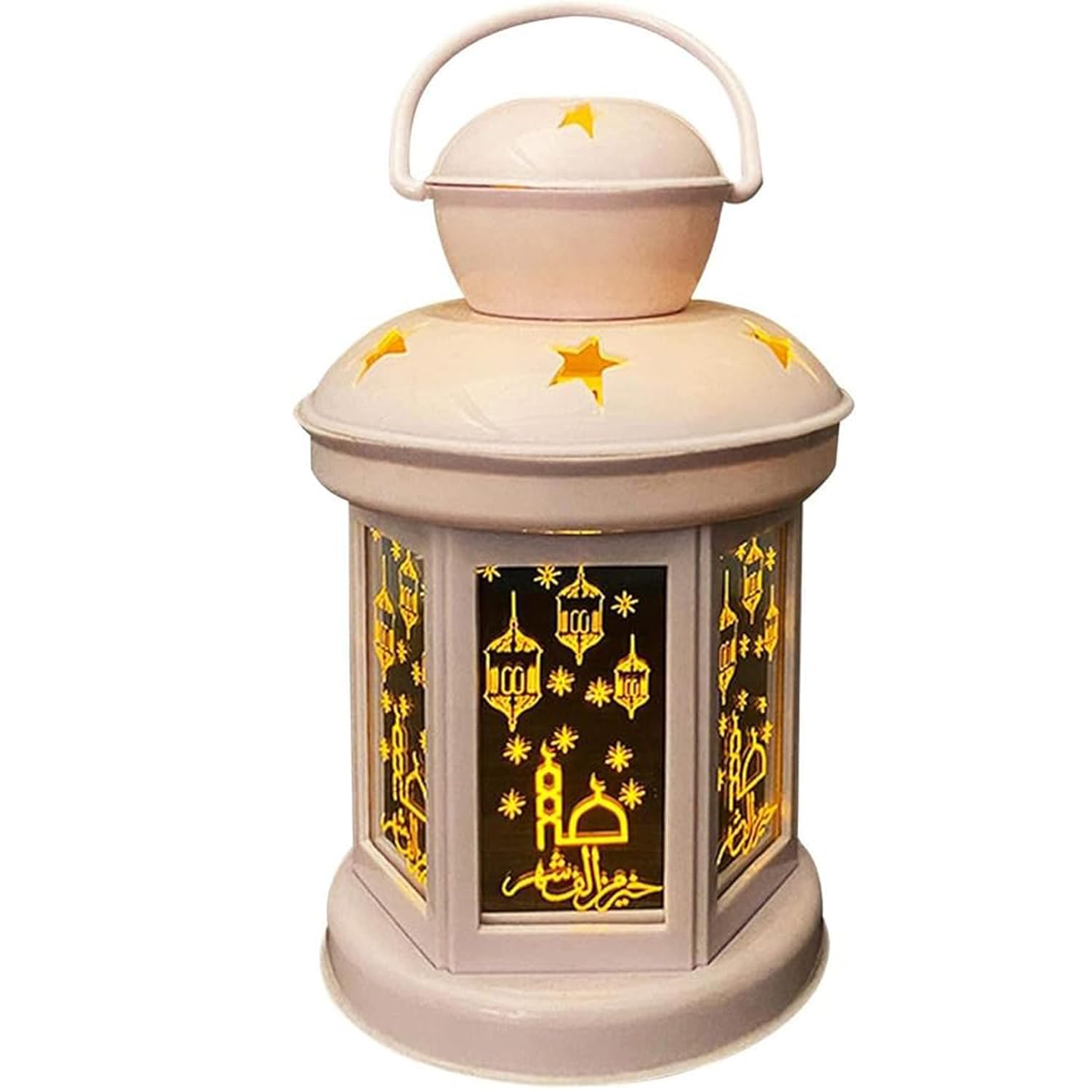 BrainGiggles Eid Mubarak LED Night Light - Ramadan Lantern Hanging Lamp Ornament for Holiday Festival Home Decoration