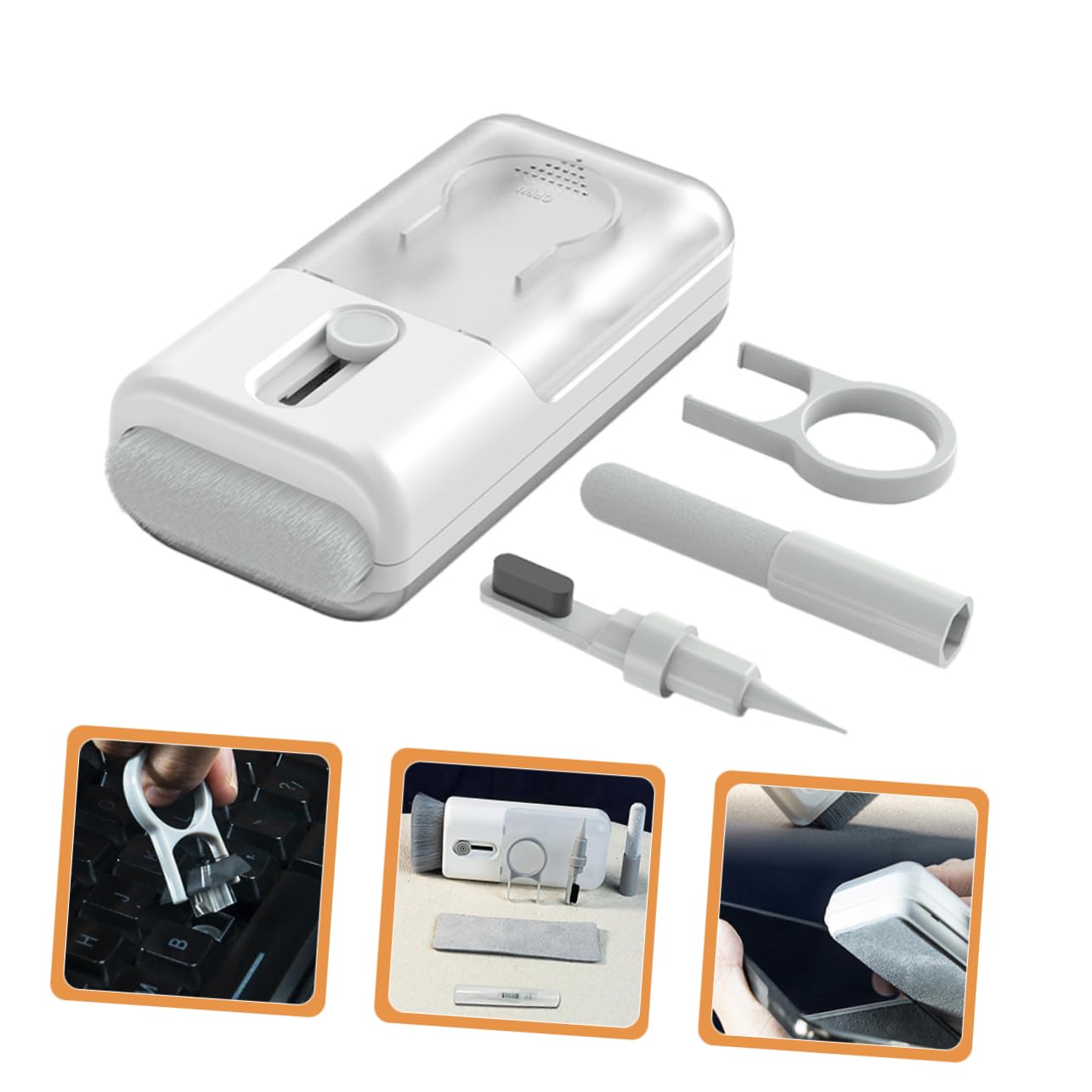 TOYANDONA 3sets Kit di Pulizia Elettronica Multifunzione per Auricolari e Tastiere Strumento Pulitore per Headset e Smartphone Accessorio per Computer e Telefono Include Spazzola Morbida e