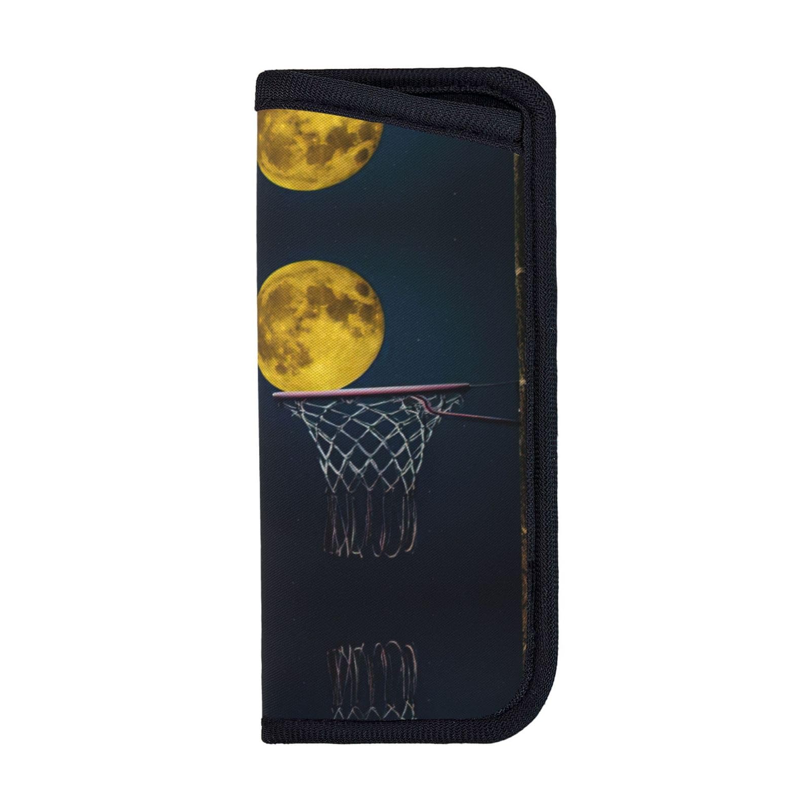 Moon And Basketball Soft Sunglasses Pouch, Compact Travel-Friendly Glasses Case Soft, For Jetsetters