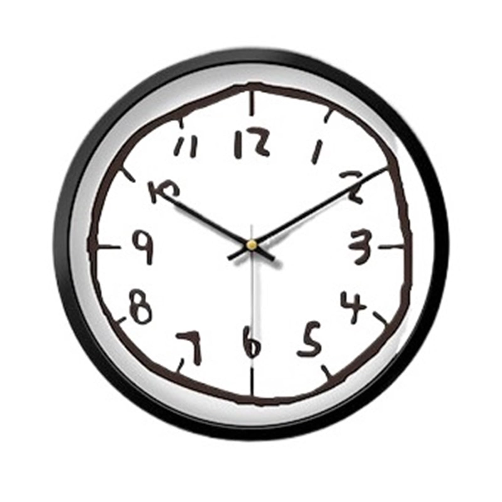 J9V4G6S3B5 Analogue Wall Clock Cute Doodle-Style Wall Clock Silent Operation Battery Powered Versatile Design for Room Decoration(10inches)
