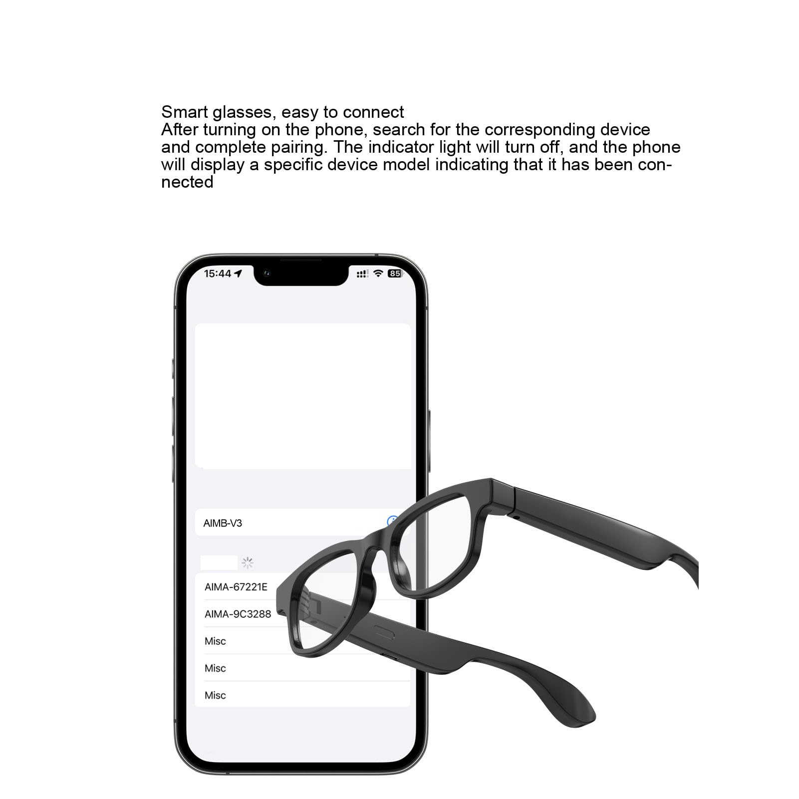 Goshyda Occhiali Intelligenti con Altoparlanti Doppi, Occhiali da Sole Bluetooth, Niente Chiamate e Audio, Assistente Vocale e Telecamera Remota, per Uomini e Donne