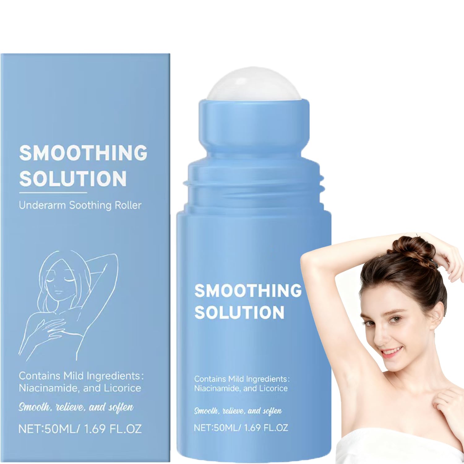 Razor Bumps Treatment for Women, Smoothing Solution Ingrown Hair Treatments, Ingrown Hair Treatments For Bikini Area, Razor Bump Remover, For Legs, Underarms, Line, Bikini Line, Ramiona (1 szt.)