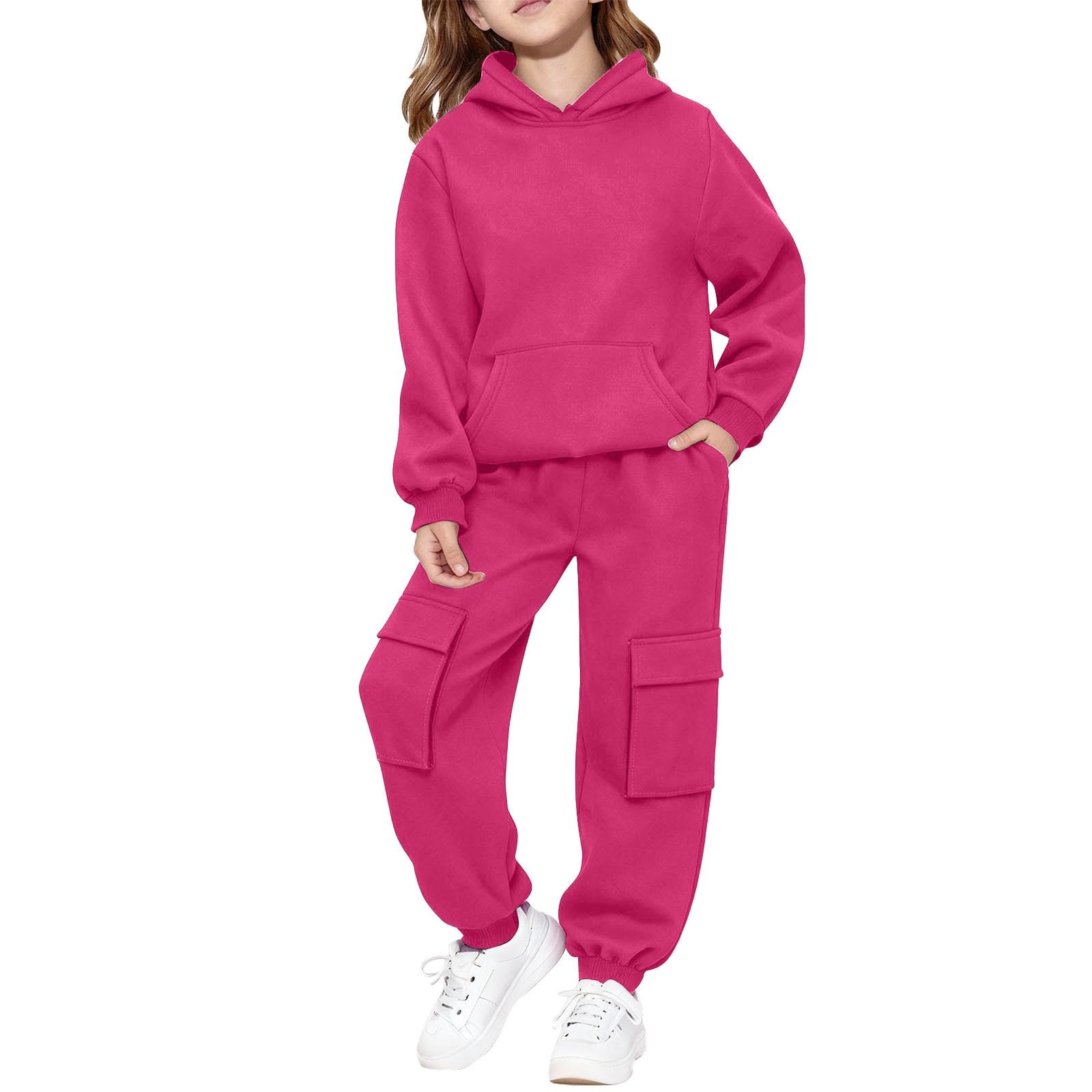 Kinder Trainingsanzug Hoodie Cargo Jogger 2-teiliges Set