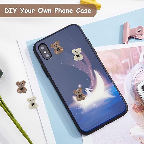 Miniatura 4 de Prasacco 50 mini osos  diminutos dijes de oso de plástico acrílico flocado y decoraciones de bricolaje