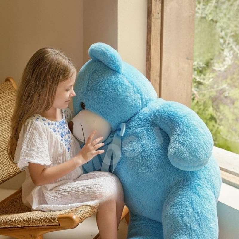 Image of MOSU Giant 6 Feet Blue Teddy Bear | Soft Plush Big Stuffed Toy for Girlfriend, Boyfriend, Kids & Women | Valentine Huggable Bear (6 Feet)