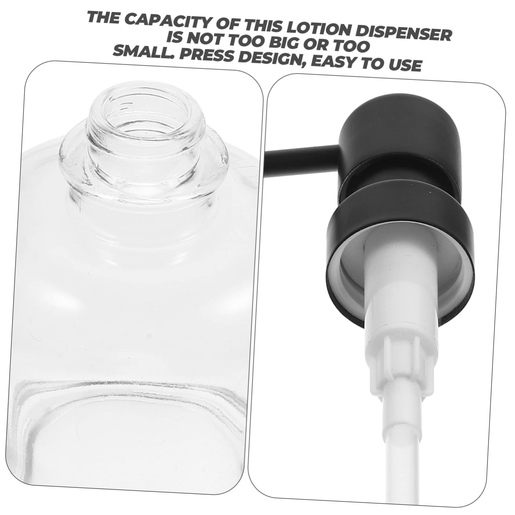 Dispenser con Pompa in Vetro 2 Pezzi, Bottiglia Shampoo