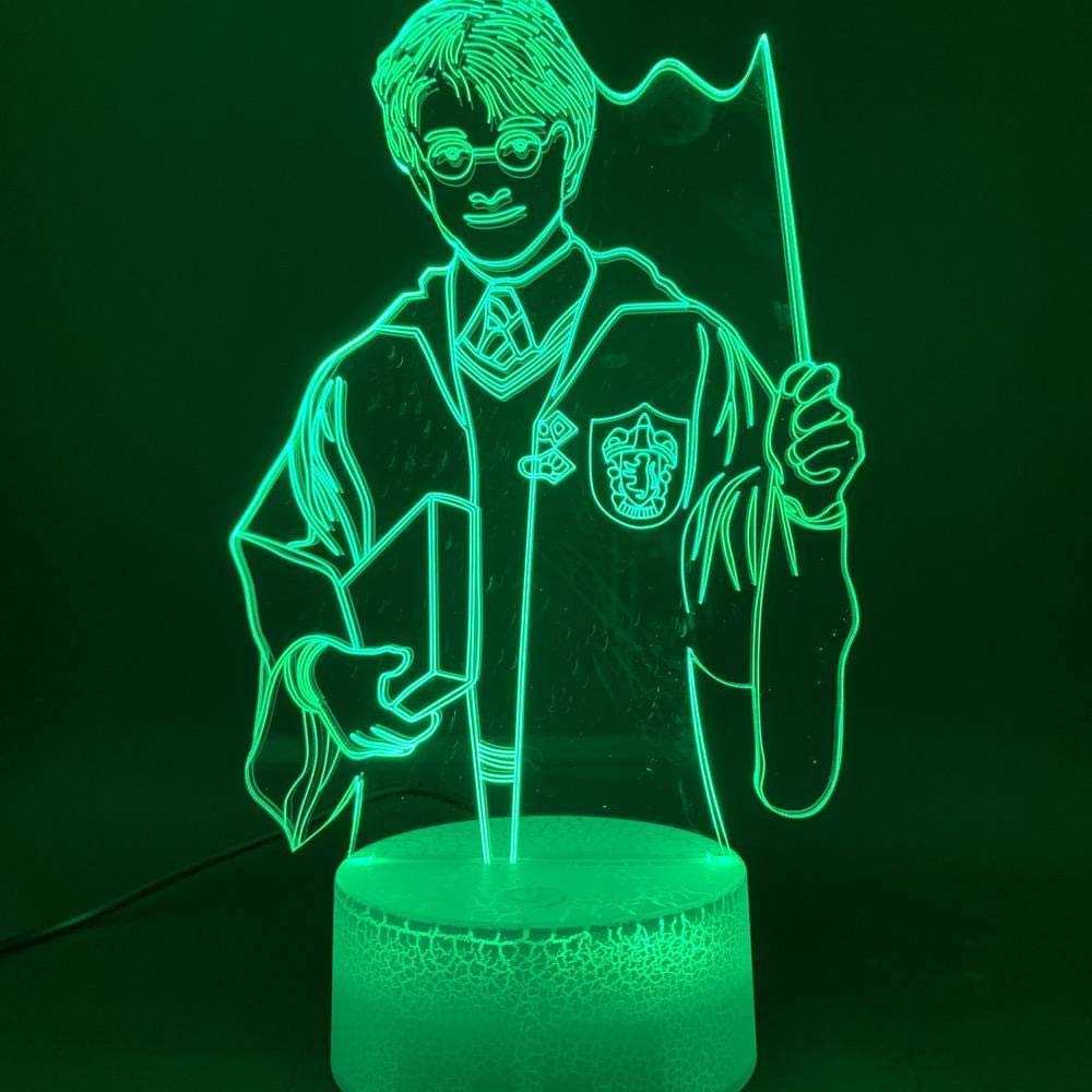 3D Lamp The Magic Boy Harry Potter Figure Optical Illusion Lamp usb Battery Operated Night Light 3D Kid Night Light LED Room Decorusb Rechargeable Reading Sleeping Night Feeds Present Decor For Office