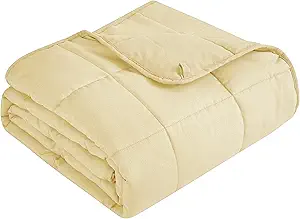 Topcee Weighted Blanket for Adults (15 lbs, 48" x 72") Twin Size Soft Cooling Heavy Blanket Sleeping, Apply to 130-160 lbs Body, Thick Breathable Blanket with Glass Bead, Easy Care