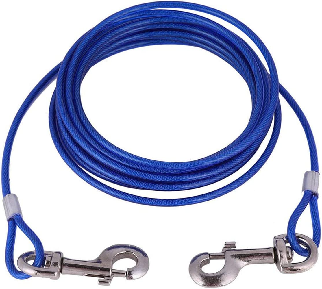 5m Guinzaglio per Cane，doppia testa Guinzaglio，per Esterno Come Cortile E Campeggio（blu）.
