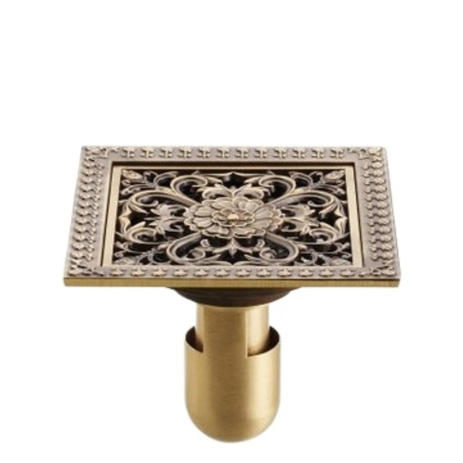 Floor Drain Cover Floor Drain Antique Brass Square Strainer Cover For Shower Bathroom(Style 2)