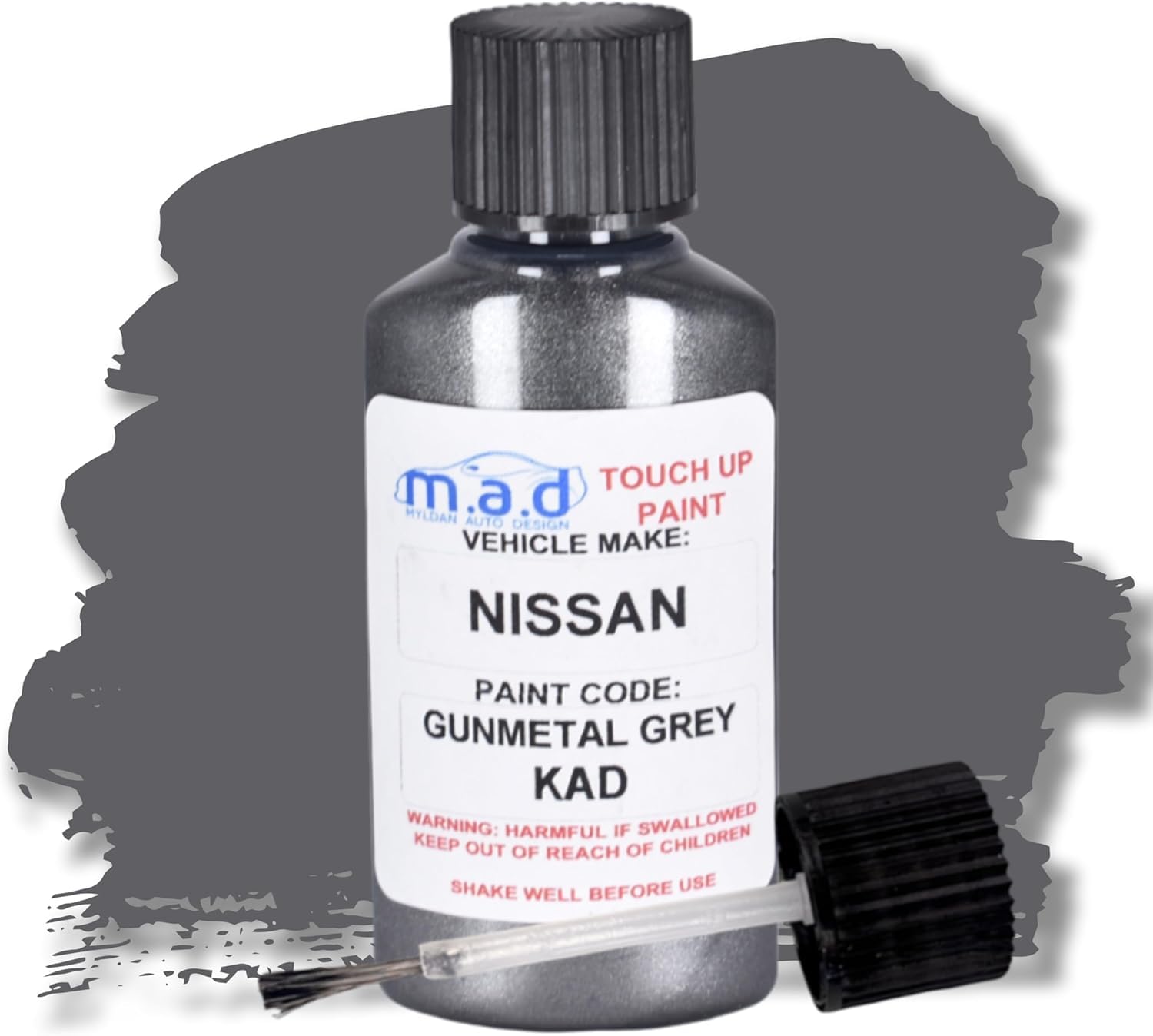 M.a.d Myldan Auto Design Paint & Lacquer M.a.d For Nissan Gunmetal Grey Kad Touch Up Kit Compatible With Hybrid Juke Qashai (, 30 Milliliters)