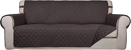 PureFit - Funda de sofá acolchada reversible, resistente al agua, funda lavable con correas antideslizantes y elásticas para niños, perros, mascotas