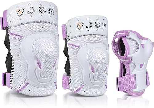 JBM BMX - Rodilleras y coderas con muñequeras, coderas y rodilleras para adultos, coderas y coderas para adolescentes, almohadillas para ciclismo,