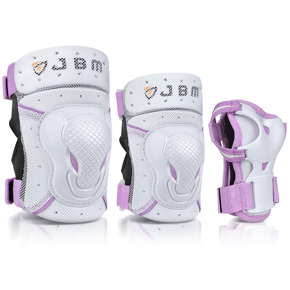 JBMAdult & Kid Knee and Elbow Pads with Wrist Guards for Inline Roller Skating, Cycling, Mountain Bike, Skateboard and Scooter