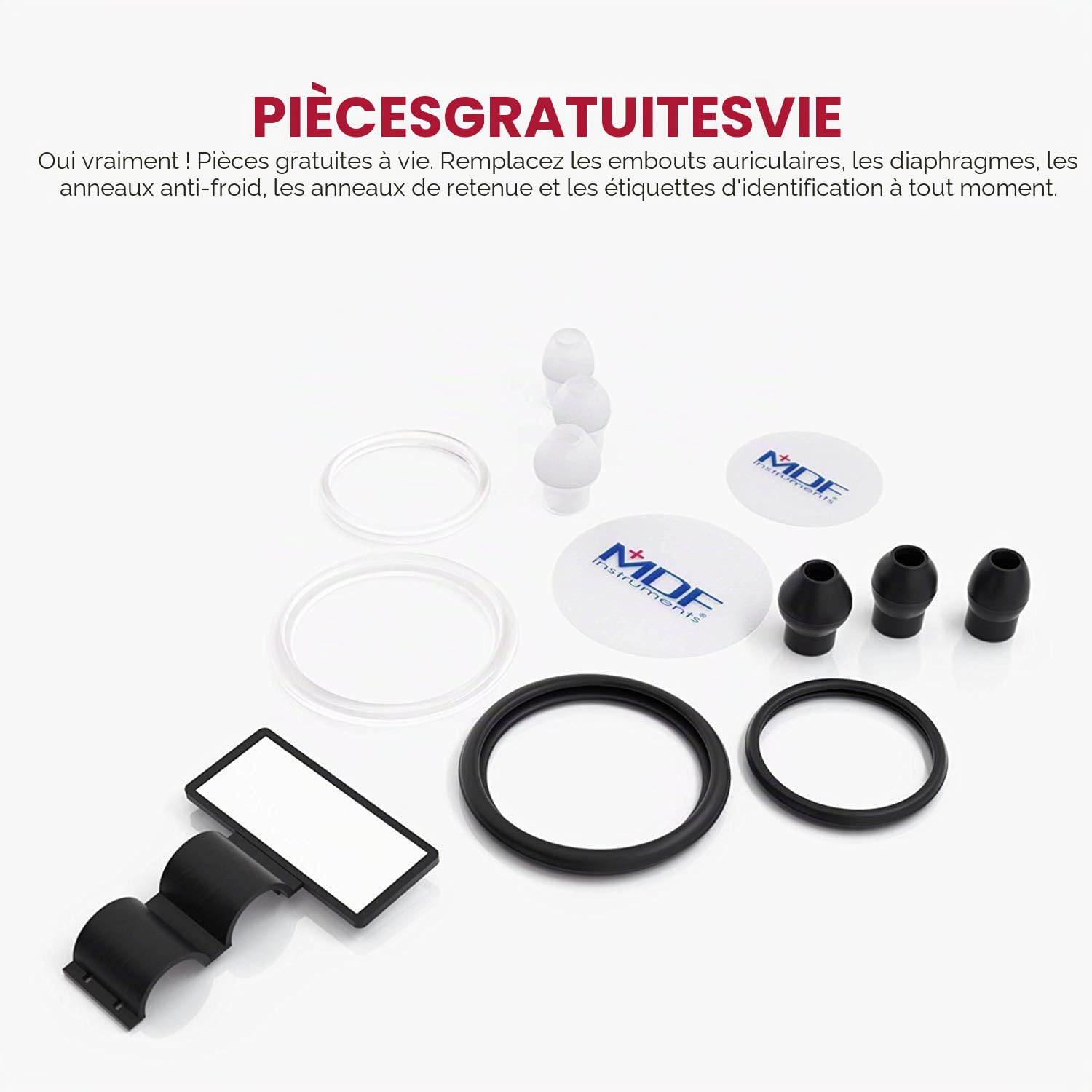 MDF Instruments - MD One - Stéthoscope - Pavillon Double - Acier Inoxydable - Noir BlackOut (MDF777BO)